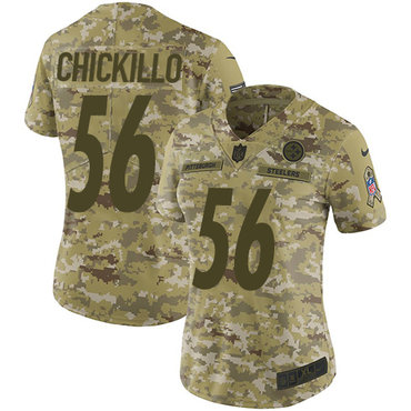 Women's Pittsburgh Steelers #56 Anthony Chickillo Camo Nike NFL 2018 Salute to Service Limited Jersey