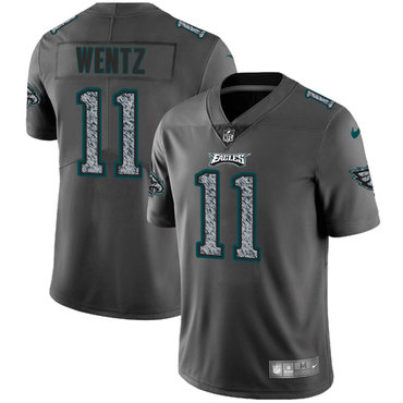 Nike Philadelphia Eagles #11 Carson Wentz Gray Static Men's NFL Vapor Untouchable Game Jersey