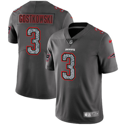 Nike New England Patriots #3 Stephen Gostkowski Gray Static Men's NFL Vapor Untouchable Game Jersey