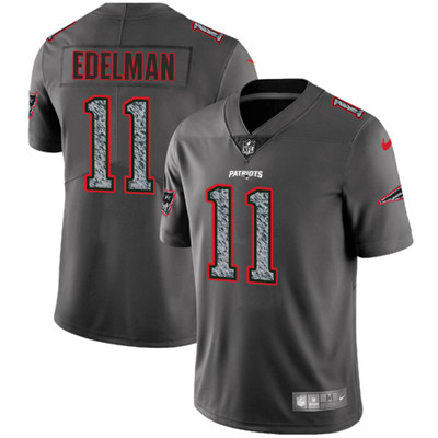 Nike New England Patriots #11 Julian Edelman Gray Static Men's NFL Vapor Untouchable Game Jersey