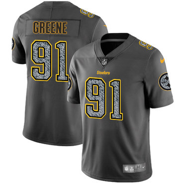 Nike Pittsburgh Steelers #91 Kevin Greene Gray Static Men's NFL Vapor Untouchable Game Jersey