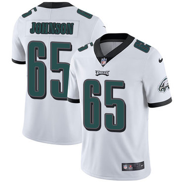 Youth Nike Philadelphia Eagles #65 Lane Johnson White Stitched NFL Vapor Untouchable Limited Jersey