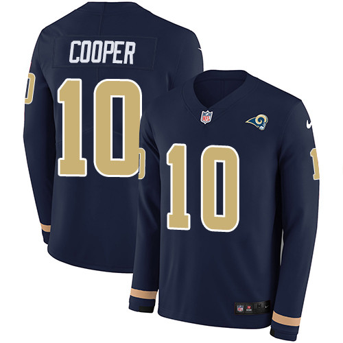 Nike Rams #10 Pharoh Cooper Navy Blue Team Color Men's Stitched NFL Limited Therma Long Sleeve Jersey