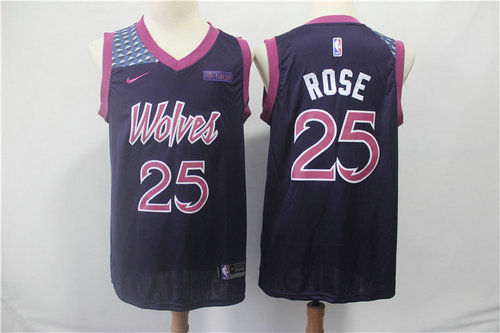 Minnesota Timberwolves 25 Derrick Rose Nike Purple 2019 Swingman City Edition Jersey