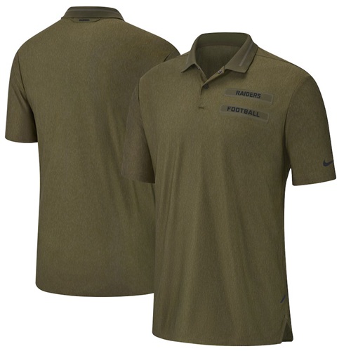 Oakland Raiders Nike Salute to Service Sideline Polo Olive