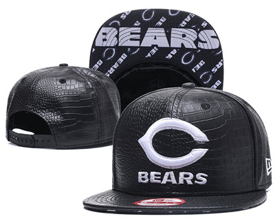 NFL Chicago Bears Team Logo Black Snapback Adjustable Hat G85