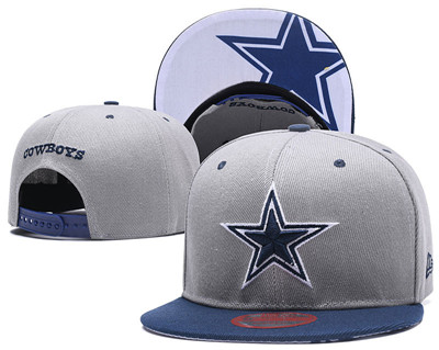 NFL Dallas Cowboys Team Logo Gray Snapback Adjustable Hat LT10