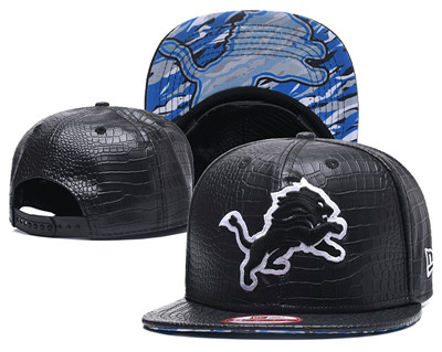 NFL Detroit Lions Team Logo Black Snapback Adjustable Hat GS101