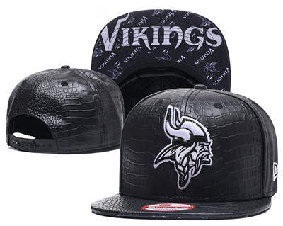 NFL Minnesota Vikings Team Logo Black Snapback Adjustable Hat G789