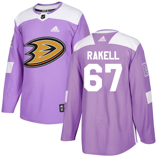 Adidas Ducks #67 Rickard Rakell Purple Authentic Fights Cancer Stitched NHL Jersey