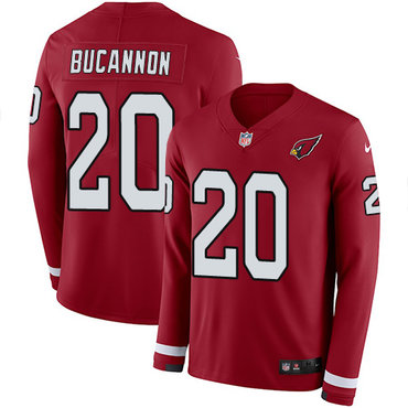 Nike Cardinals #20 Deone Bucannon Red Team Color Men's Stitched NFL Limited Therma Long Sleeve Jersey