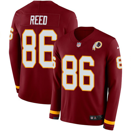 Nike Redskins #86 Jordan Reed Burgundy Red Team Color Men's Stitched NFL Limited Therma Long Sleeve Jersey