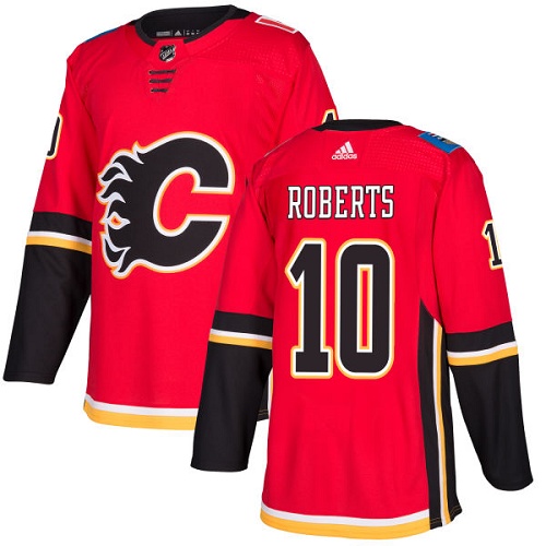 Adidas Flames #10 Gary Roberts Red Home Authentic Stitched NHL Jersey