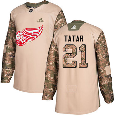 Adidas Red Wings #21 Tomas Tatar Camo Authentic 2017 Veterans Day Stitched NHL Jersey