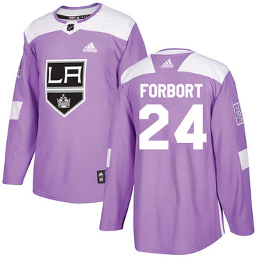 Adidas Kings #24 Derek Forbort Purple Authentic Fights Cancer Stitched NHL Jersey