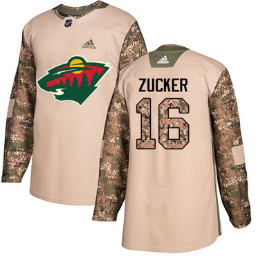 Adidas Wild #16 Jason Zucker Camo Authentic 2017 Veterans Day Stitched NHL Jersey