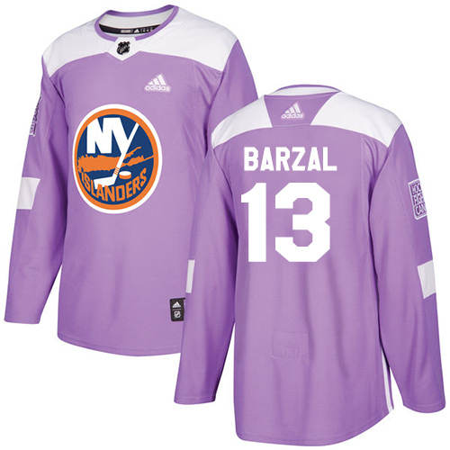 Adidas Islanders #13 Mathew Barzal Purple Authentic Fights Cancer Stitched NHL Jersey