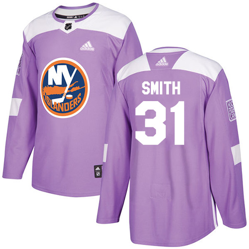 Adidas Islanders #31 Billy Smith Purple Authentic Fights Cancer Stitched NHL Jersey