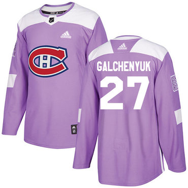 Adidas Canadiens #27 Alex Galchenyuk Purple Authentic Fights Cancer Stitched NHL Jersey