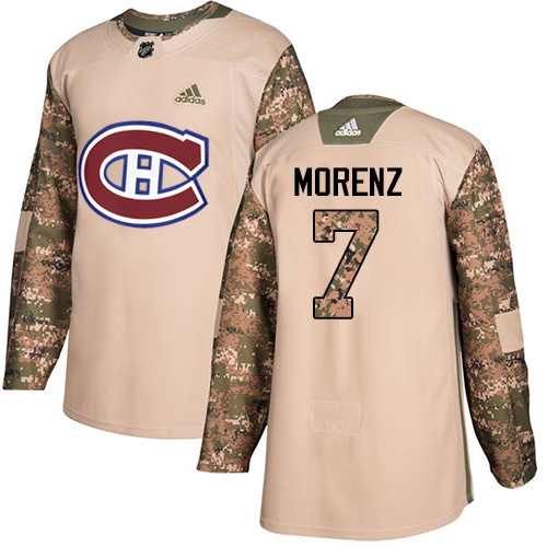 Adidas Canadiens #7 Howie Morenz Camo Authentic 2017 Veterans Day Stitched NHL Jersey