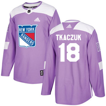 Adidas Rangers #18 Walt Tkaczuk Purple Authentic Fights Cancer Stitched NHL Jersey