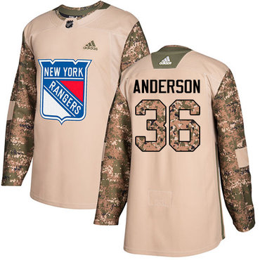 Adidas Rangers #36 Glenn Anderson Camo Authentic 2017 Veterans Day Stitched NHL Jersey