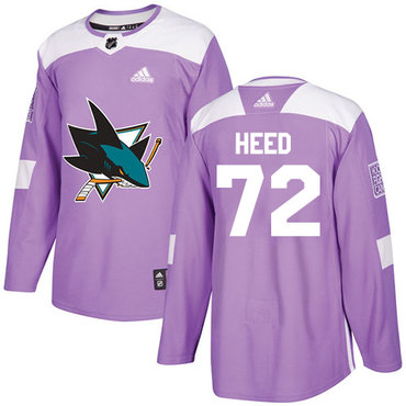 Adidas Sharks #72 Tim Heed Purple Authentic Fights Cancer Stitched NHL Jersey