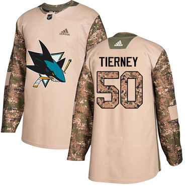 Adidas Sharks #50 Chris Tierney Camo Authentic 2017 Veterans Day Stitched NHL Jersey