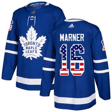 Adidas Maple Leafs #16 Mitchell Marner Blue Home Authentic USA Flag Stitched NHL Jersey