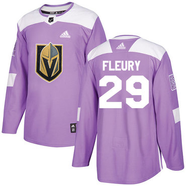 Adidas Golden Knights #29 Marc-Andre Fleury Purple Authentic Fights Cancer Stitched NHL Jersey