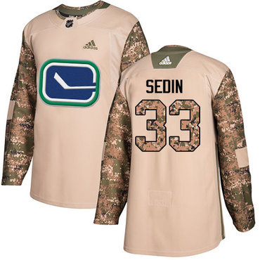 Adidas Canucks #33 Henrik Sedin Camo Authentic 2017 Veterans Day Stitched NHL Jersey