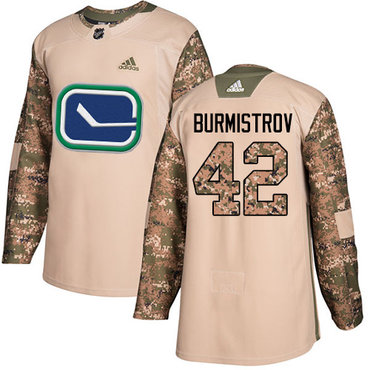 Adidas Canucks #42 Alex Burmistrov Camo Authentic 2017 Veterans Day Stitched NHL Jersey