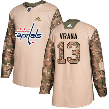 Adidas Capitals #13 Jakub Vrana Camo Authentic 2017 Veterans Day Stitched NHL Jersey