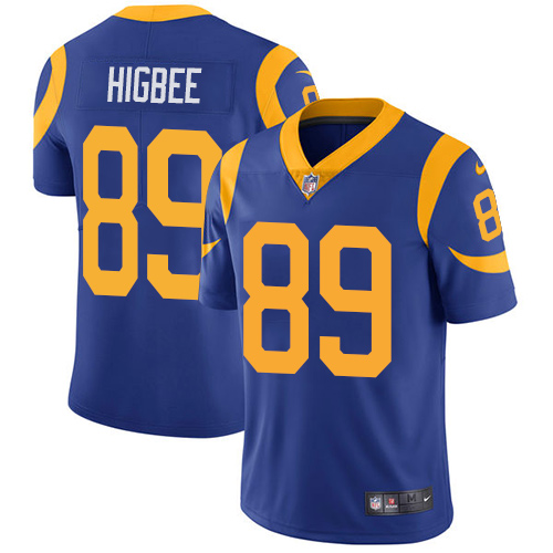 Nike Rams #89 Tyler Higbee Royal Blue Alternate Men's Stitched NFL Vapor Untouchable Limited Jersey