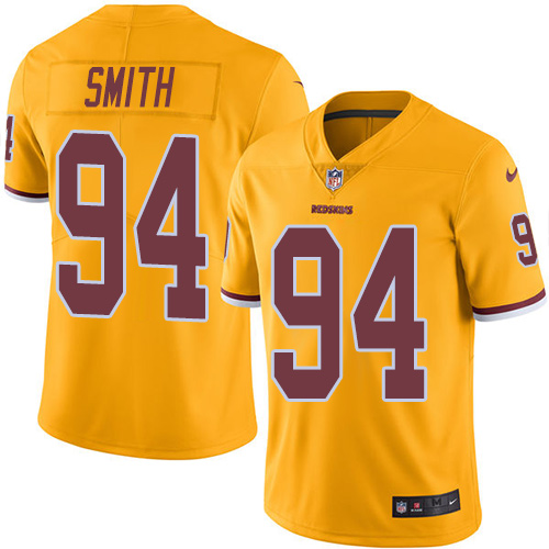 Nike Redskins #94 Preston Smith Gold Men's Stitched NFL Limited Rush Jersey