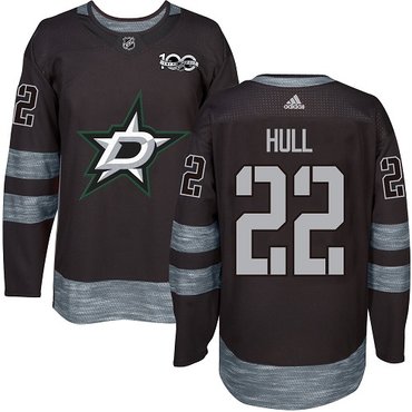 Adidas Stars #22 Brett Hull Black 1917-2017 100th Anniversary Stitched NHL Jersey