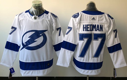 Adidas Lightning #77 Victor Hedman White Road Authentic Stitched NHL Jersey