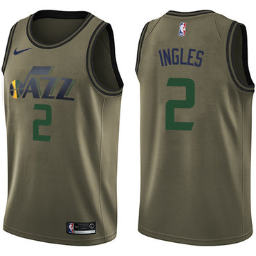 Nike Jazz #2 Joe Ingles Green Salute to Service NBA Swingman Jersey