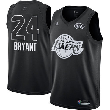 Nike Lakers #24 Kobe Bryant Black NBA Jordan Swingman 2018 All-Star Game Jersey