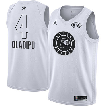 Nike Pacers #4 Victor Oladipo White NBA Jordan Swingman 2018 All-Star Game Jersey