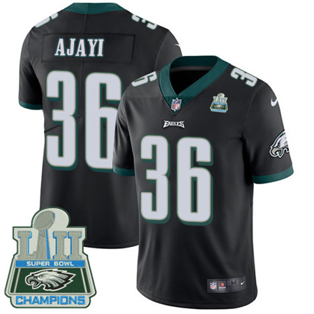 Nike Eagles #36 Jay Ajayi Black Alternate Super Bowl LII Champions Men's Stitched NFL Vapor Untouchable Limited Jersey