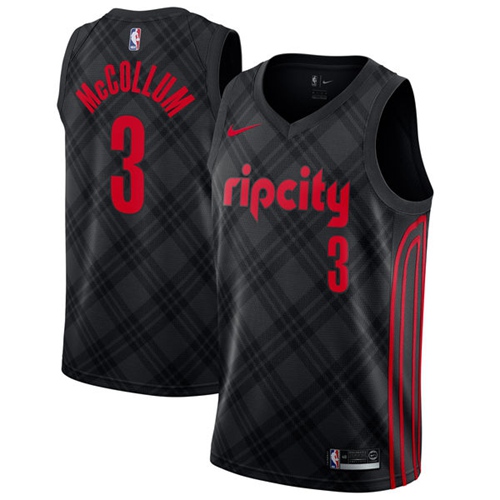 Nike Portland Trail Blazers #3 C.J. McCollum Black NBA Swingman City Edition Jersey