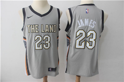 Nike Cavaliers #23 LeBron James Gray Nike City Edition Swingman Jersey