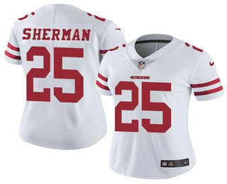 Women's San Francisco 49ers #25 Richard Sherman White 2017 Vapor Untouchable Stitched NFL Nike Limited Jersey