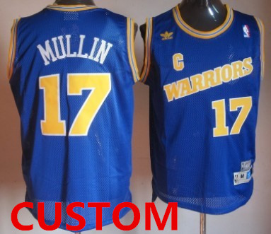 Custom Golden State Warriors 1988-89 Blue Swingman Throwback Jersey