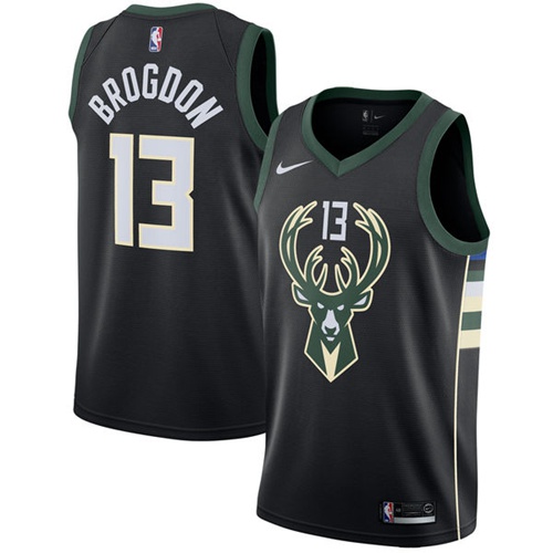 Nike Milwaukee Bucks #13 Malcolm Brogdon Black NBA Swingman Statement Edition Jersey