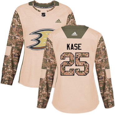 Adidas Anaheim Ducks #25 Ondrej Kase Camo Authentic 2017 Veterans Day Women's Stitched NHL Jersey