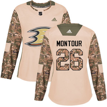 Adidas Anaheim Ducks #26 Brandon Montour Camo Authentic 2017 Veterans Day Women's Stitched NHL Jersey