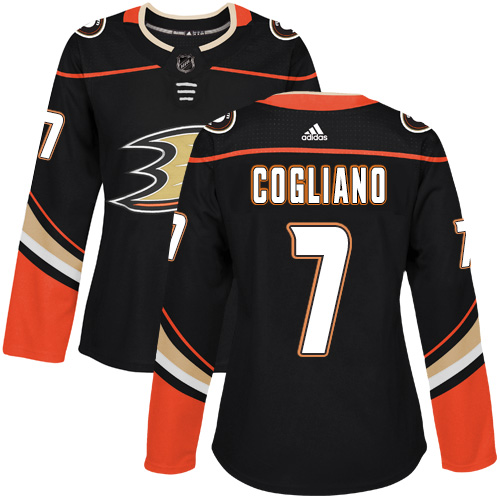 Adidas Anaheim Ducks #7 Andrew Cogliano Black Home Authentic Women's Stitched NHL Jersey