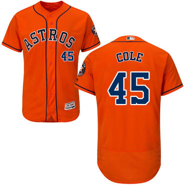 Houston Astros #45 Gerrit Cole Orange Flexbase Authentic Collection Stitched MLB Jersey